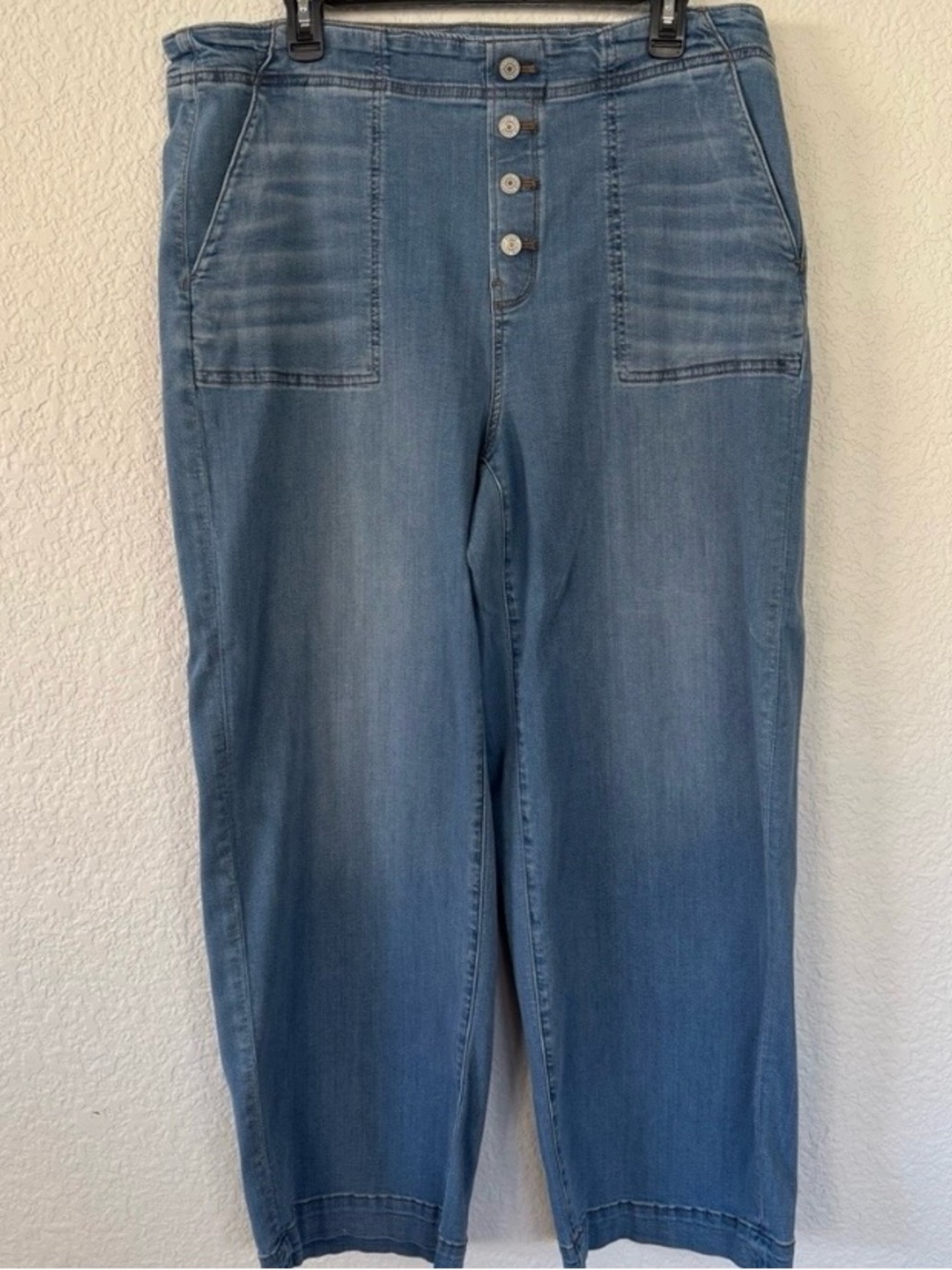 Chico's Light Blue Wide-Leg Button-Fly Jeans 16T/3T